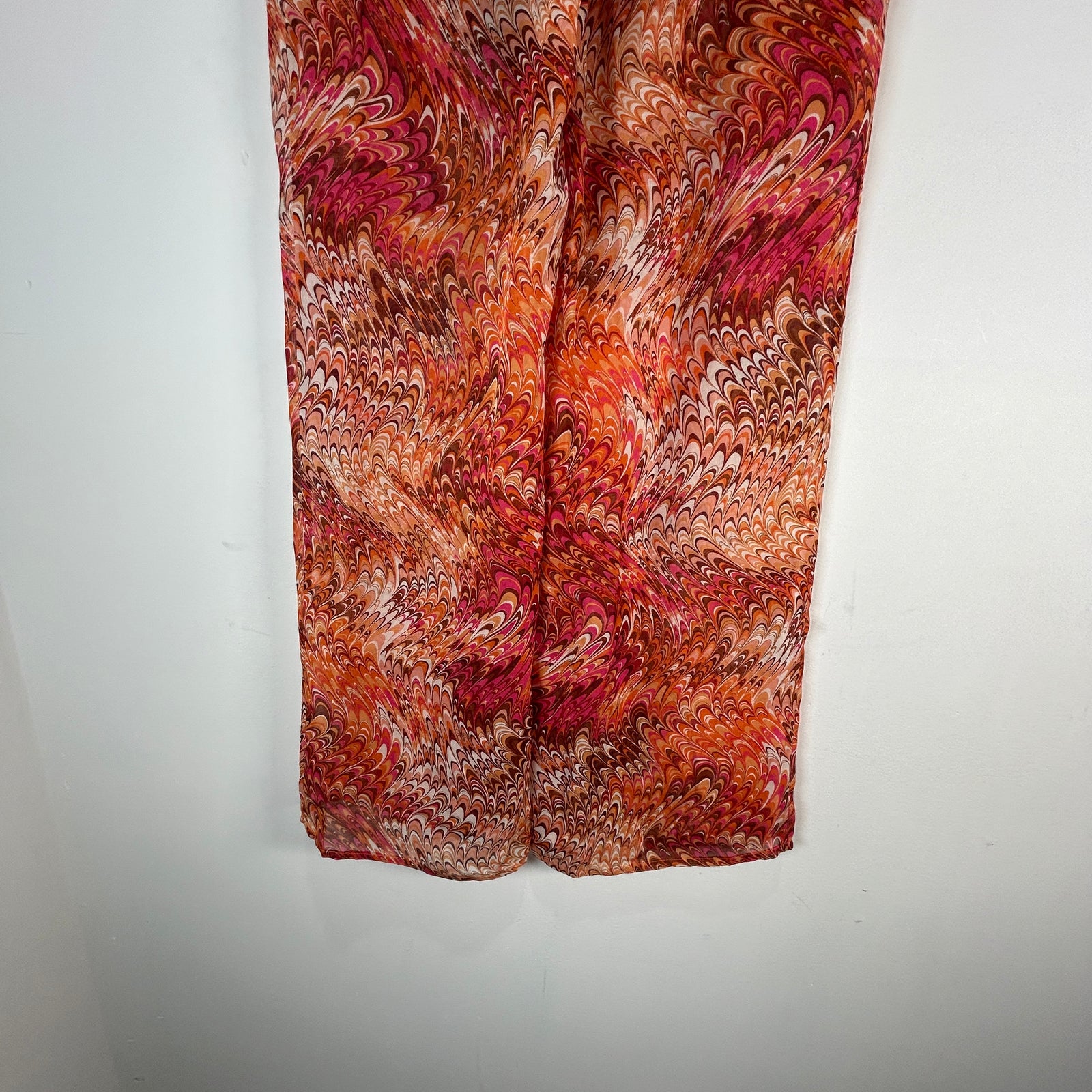 Celine SS03 Swirl Print Sheer Silk Pants Size M
