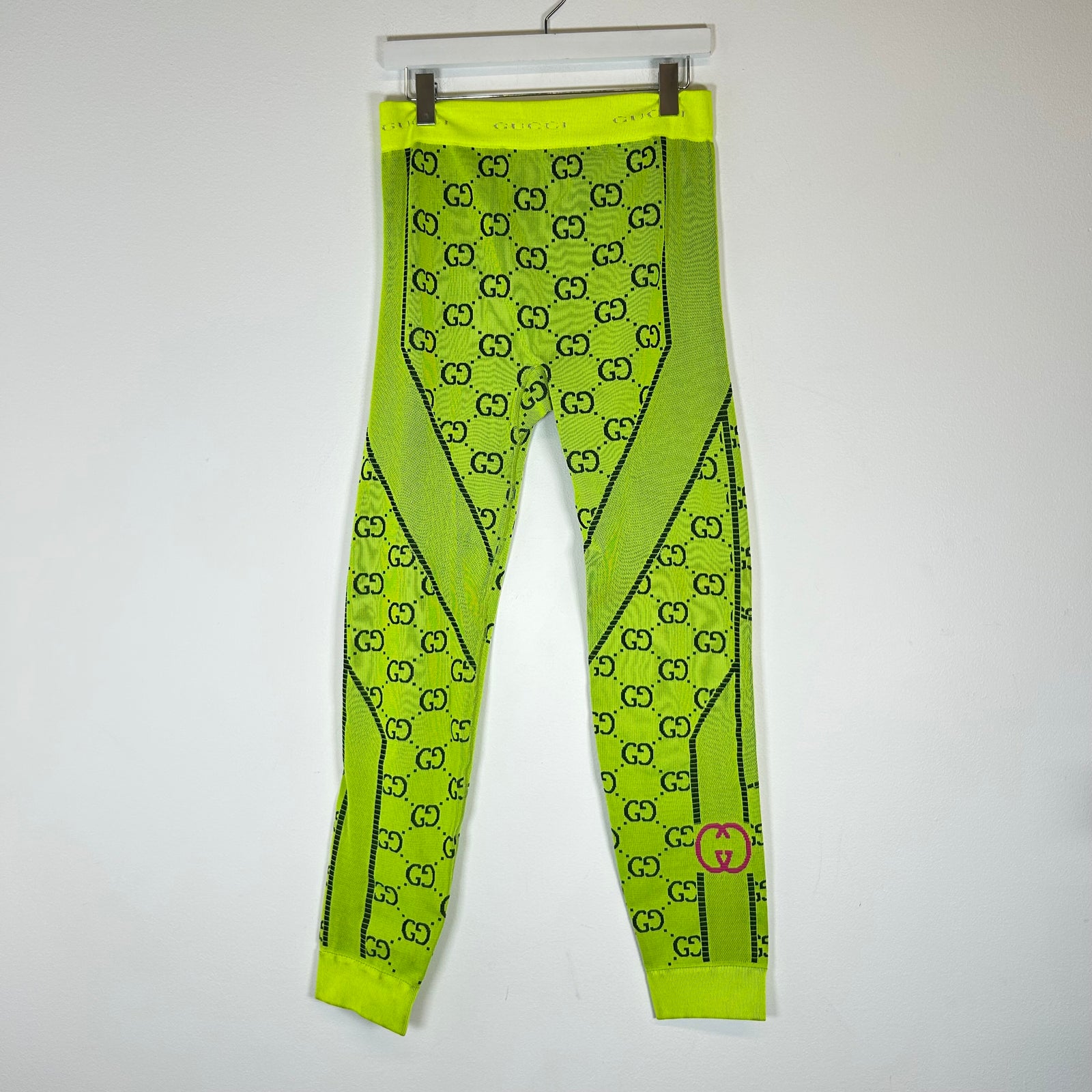 Gucci Neon/Black GG Leggings Size L