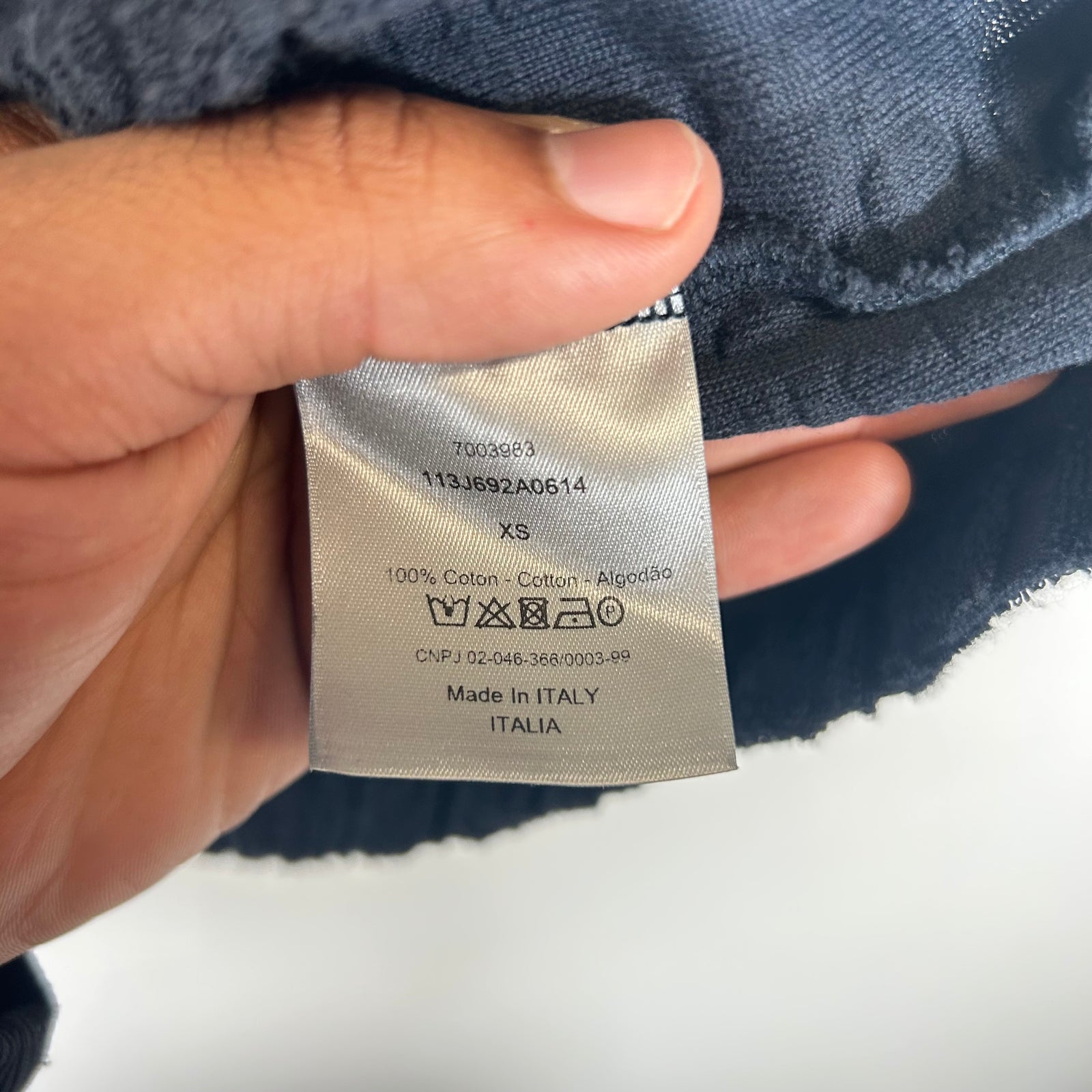 Dior Navy Oblique Towel Tee Size XS