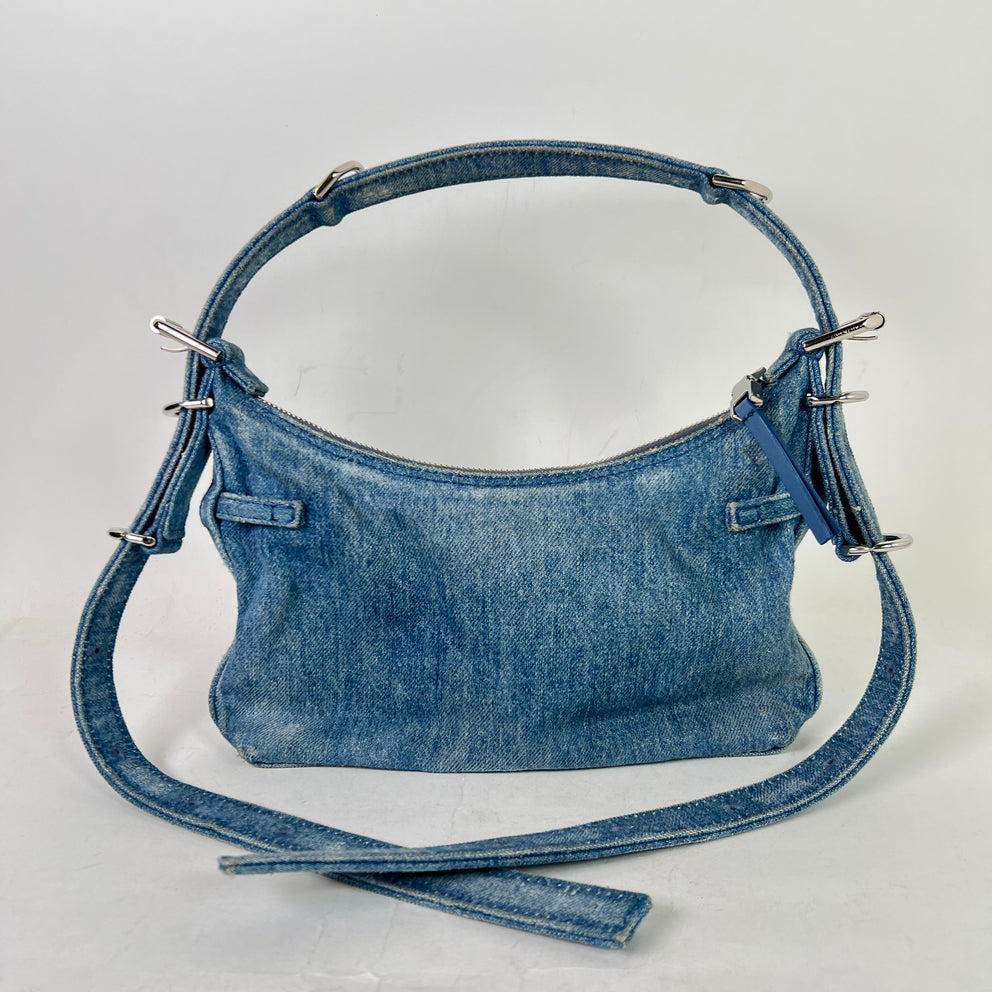 Givenchy Washed Denim Voyou Mini Shoulder Bag