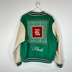 Rhude Green Tile Logo Varsity Jacket Size XL