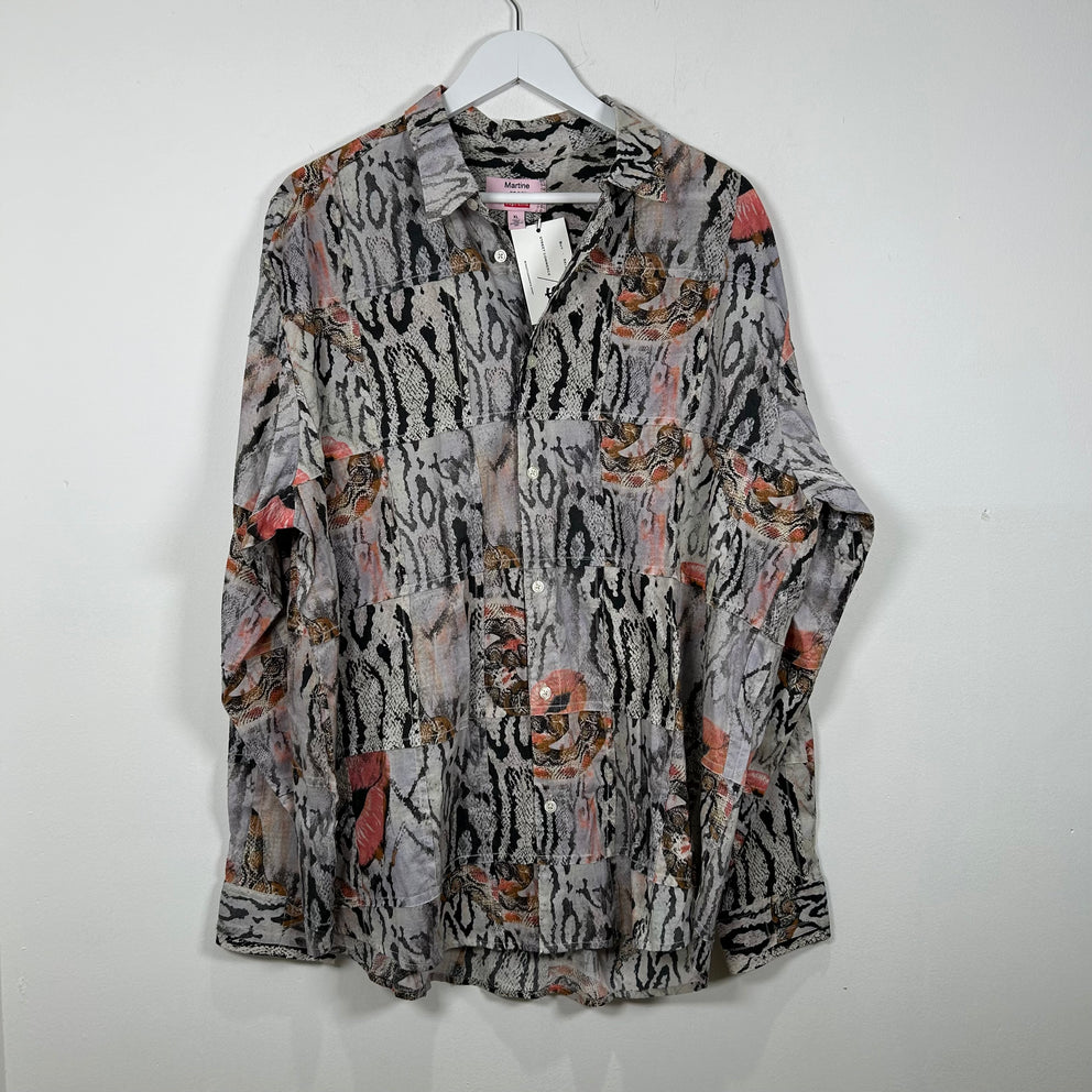 Supreme x Martine Rose Snakeskin Patchwork Button-up Shirt Size XL