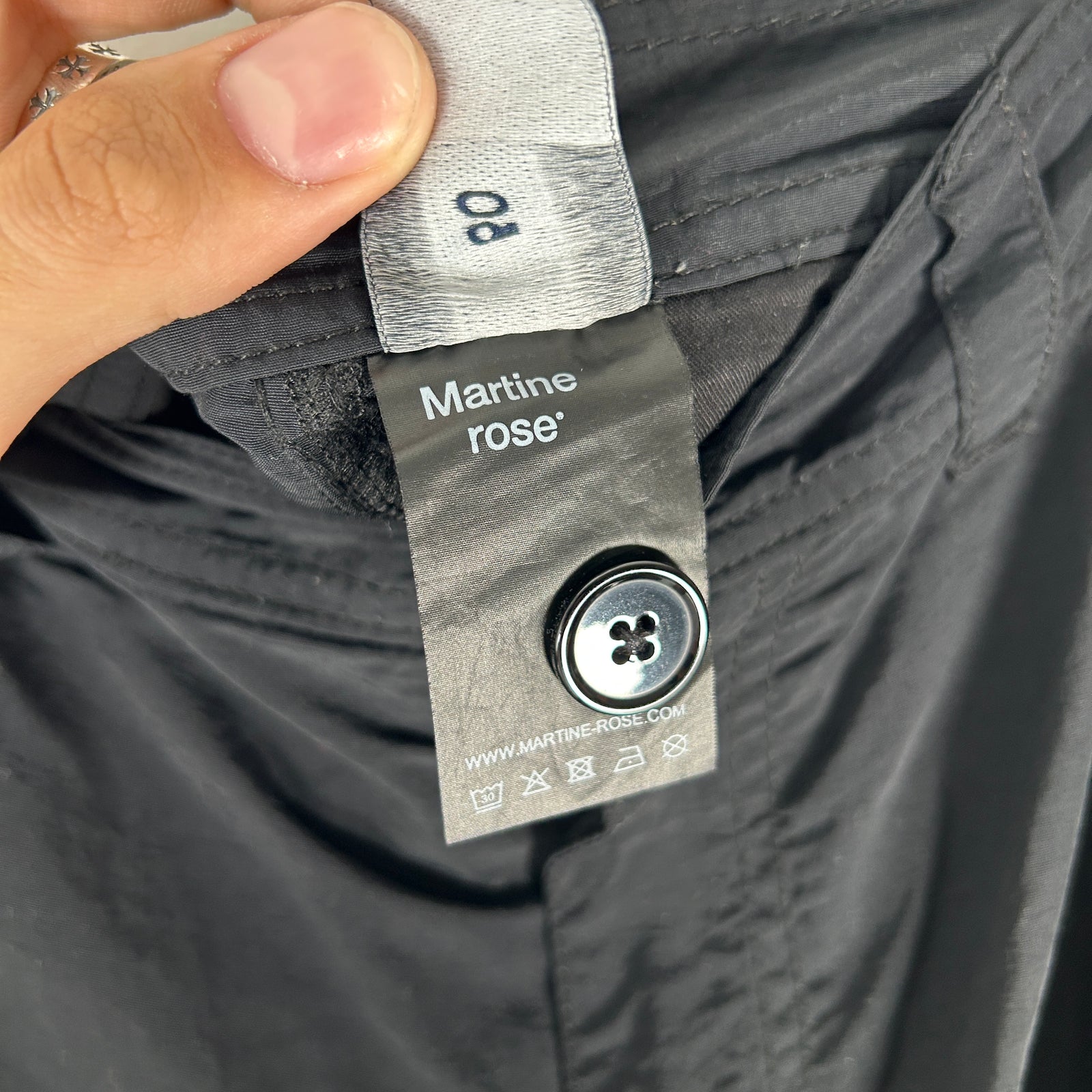 Martine Rose Black Adjustable Waist Cargo Pants Size 50