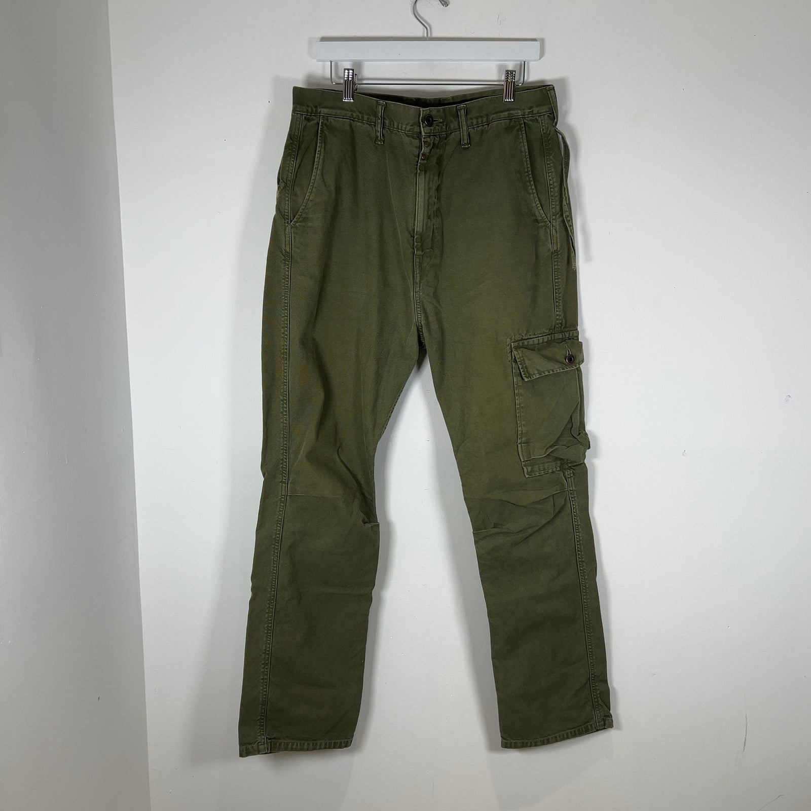 Kapital Green Cargo Pocket Canvas Cargo Pants