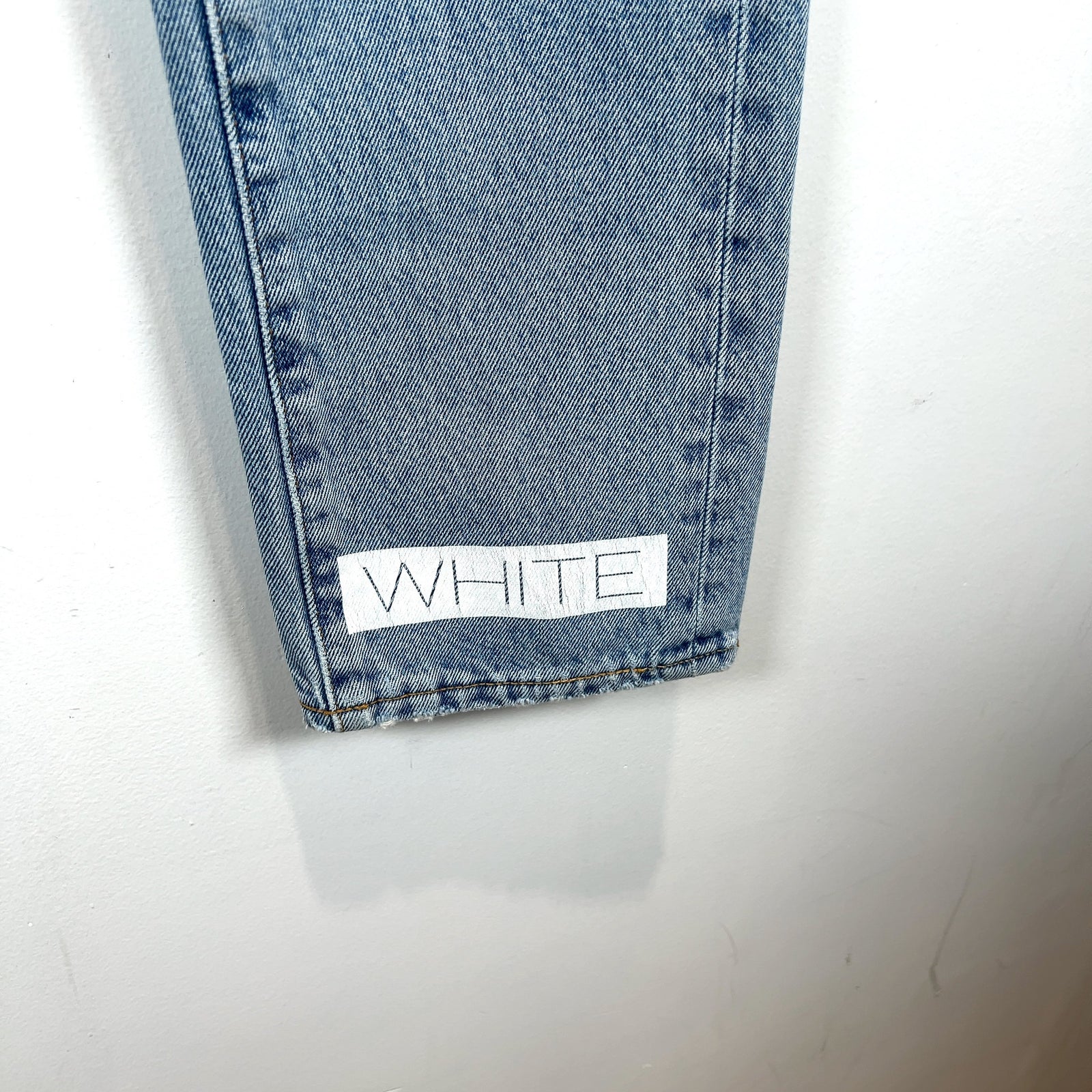 Off-White Striped Net Logo Jeans
