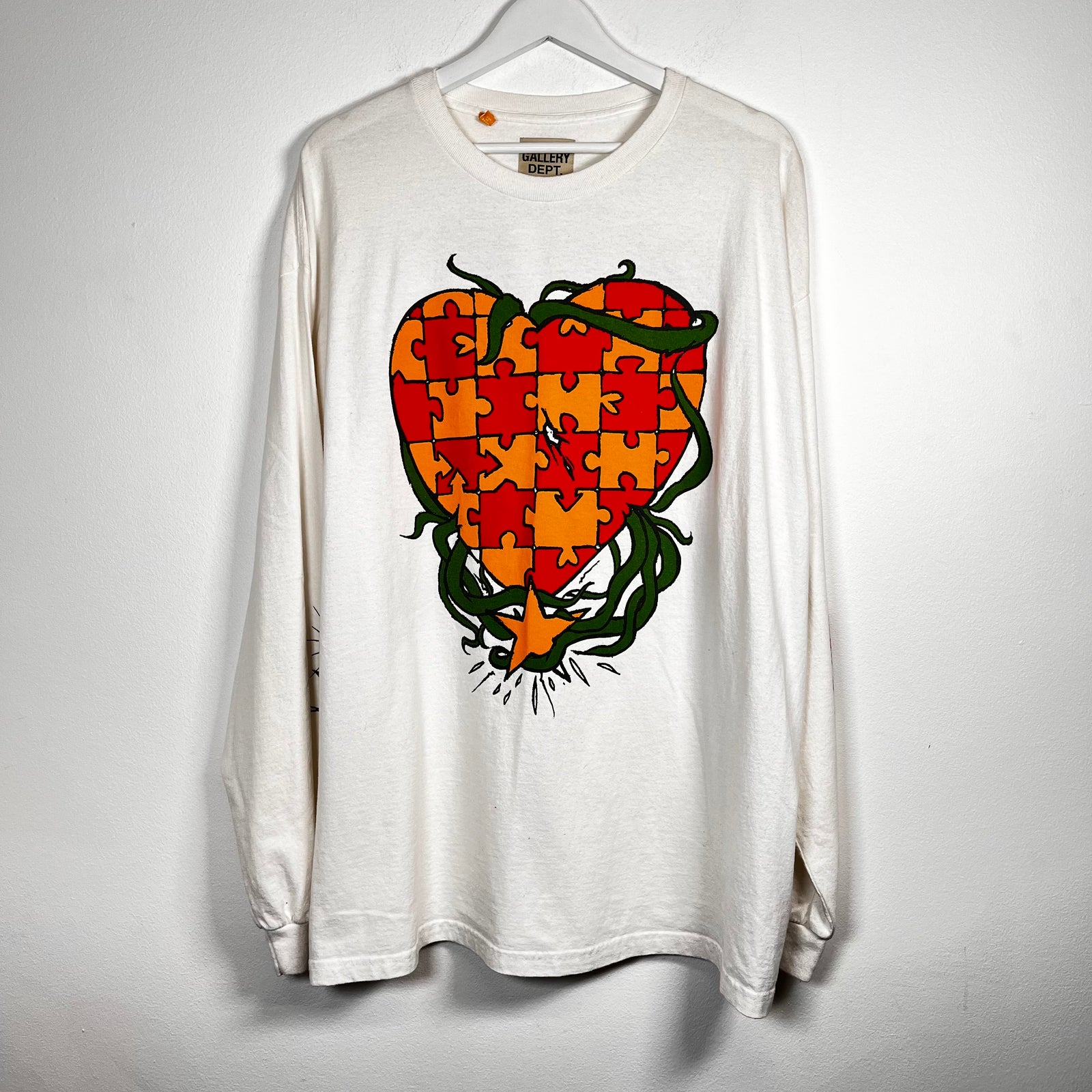 Gallery Dept White Heart Puzzle LS Tee Size XL