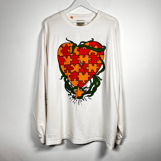 Gallery Dept White Heart Puzzle LS Tee Size XL