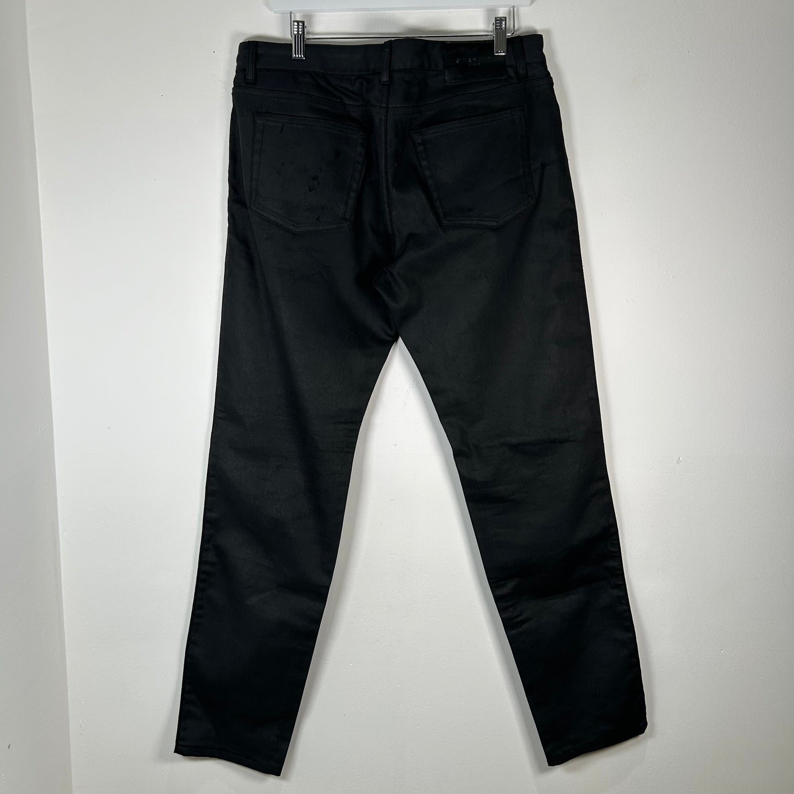 Givenchy Black Waxed Denim Jeans Size 36