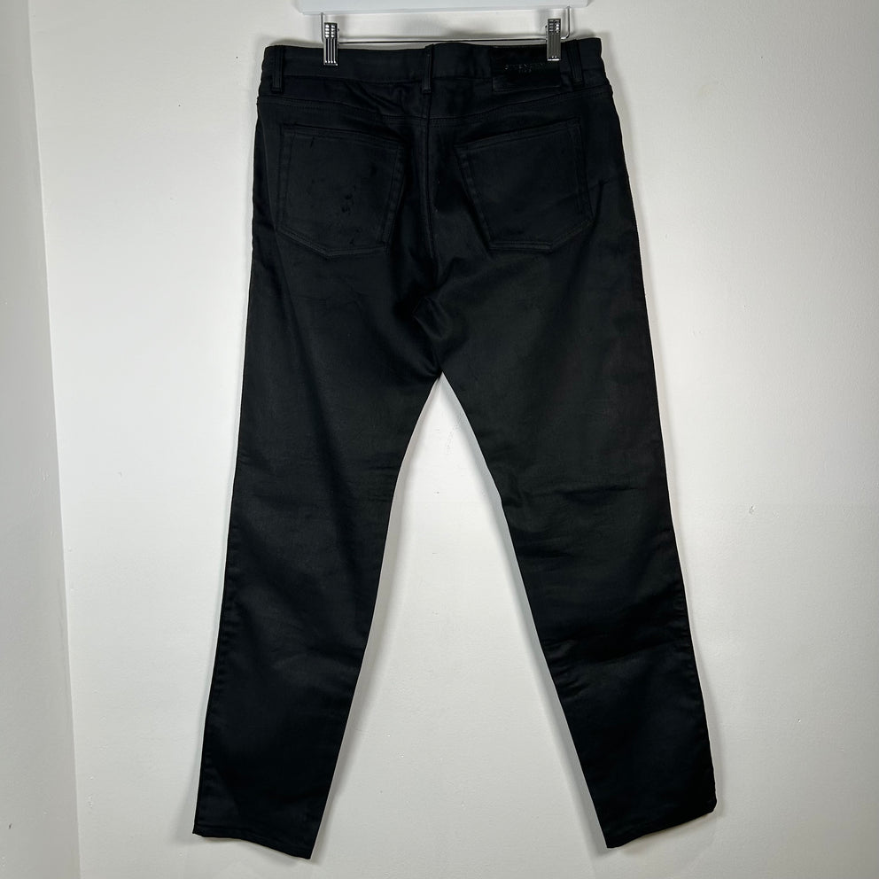 Givenchy Black Waxed Denim Jeans Size 36