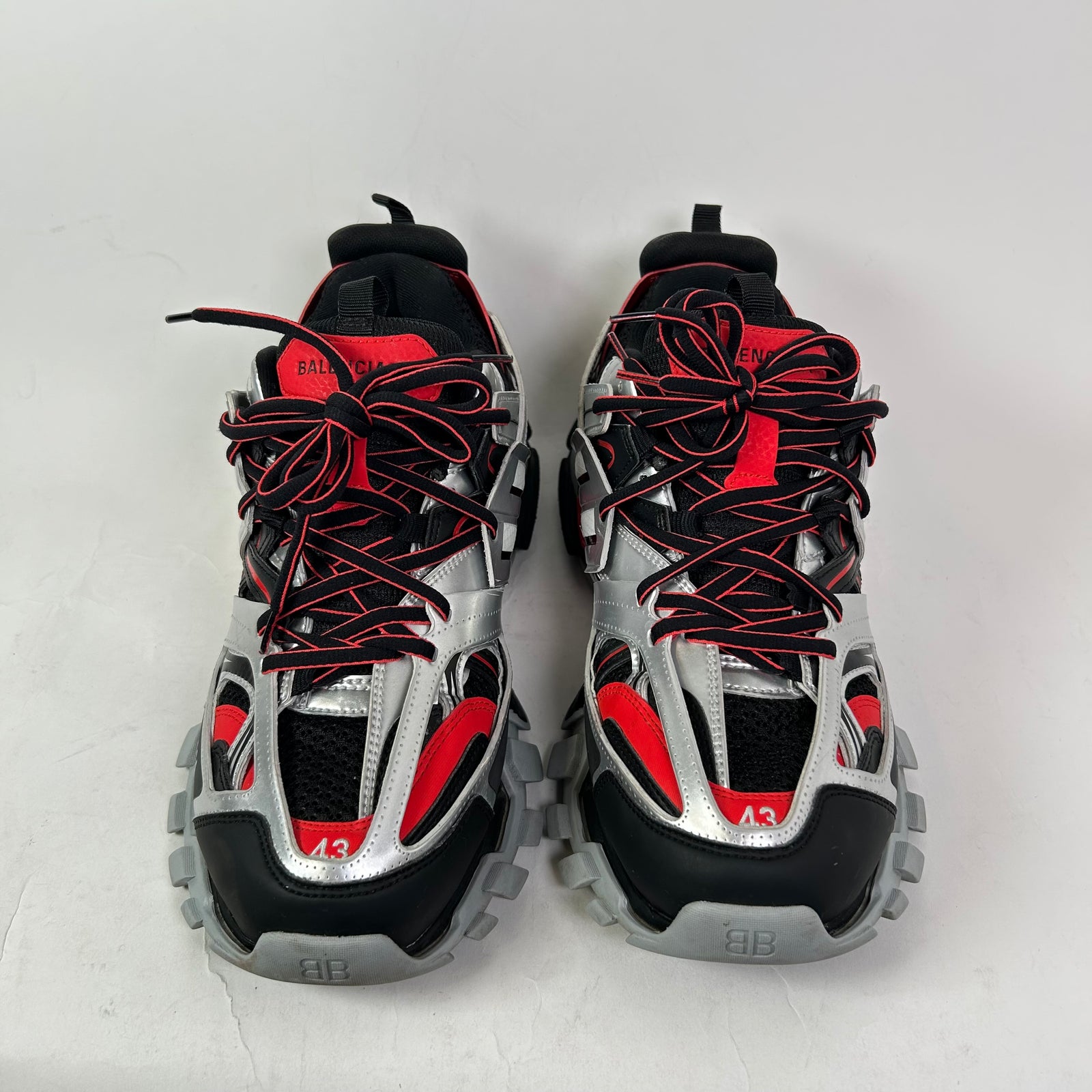 Balenciaga Black/Silver Track Low-Top Sneakers