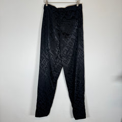Balenciaga Black Satin AOP Suit Trousers Size XS