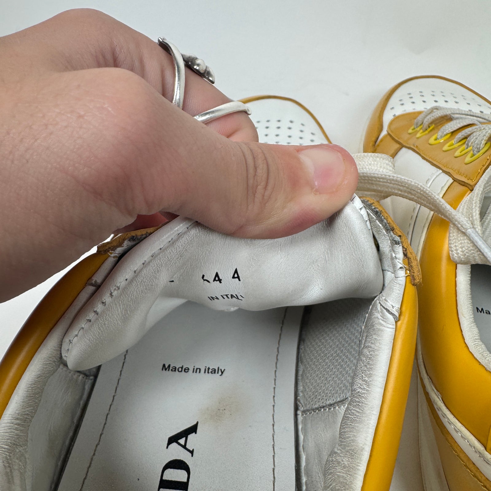 Prada Yellow Downtown Sneaker Size 44