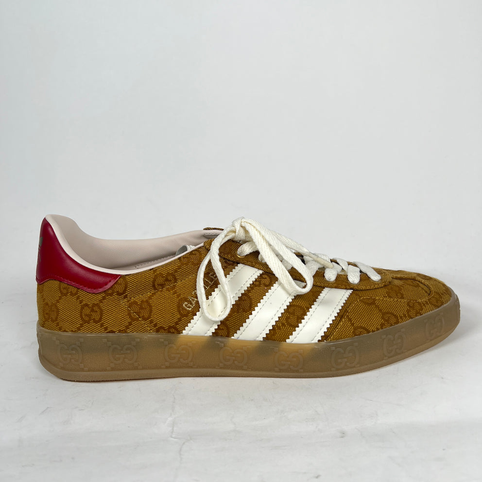 Gucci x Adidas Tan GG Gazelle Sneaker Size 39.5
