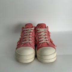 Rick Owens DrkShdw Pink Distressed Low-Top Ramones Size 12