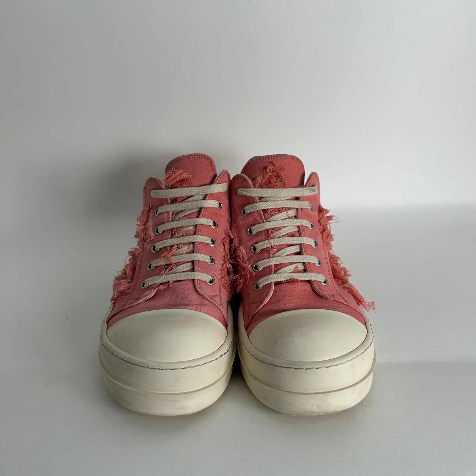 Rick Owens DrkShdw Pink Distressed Low-Top Ramones Size 12