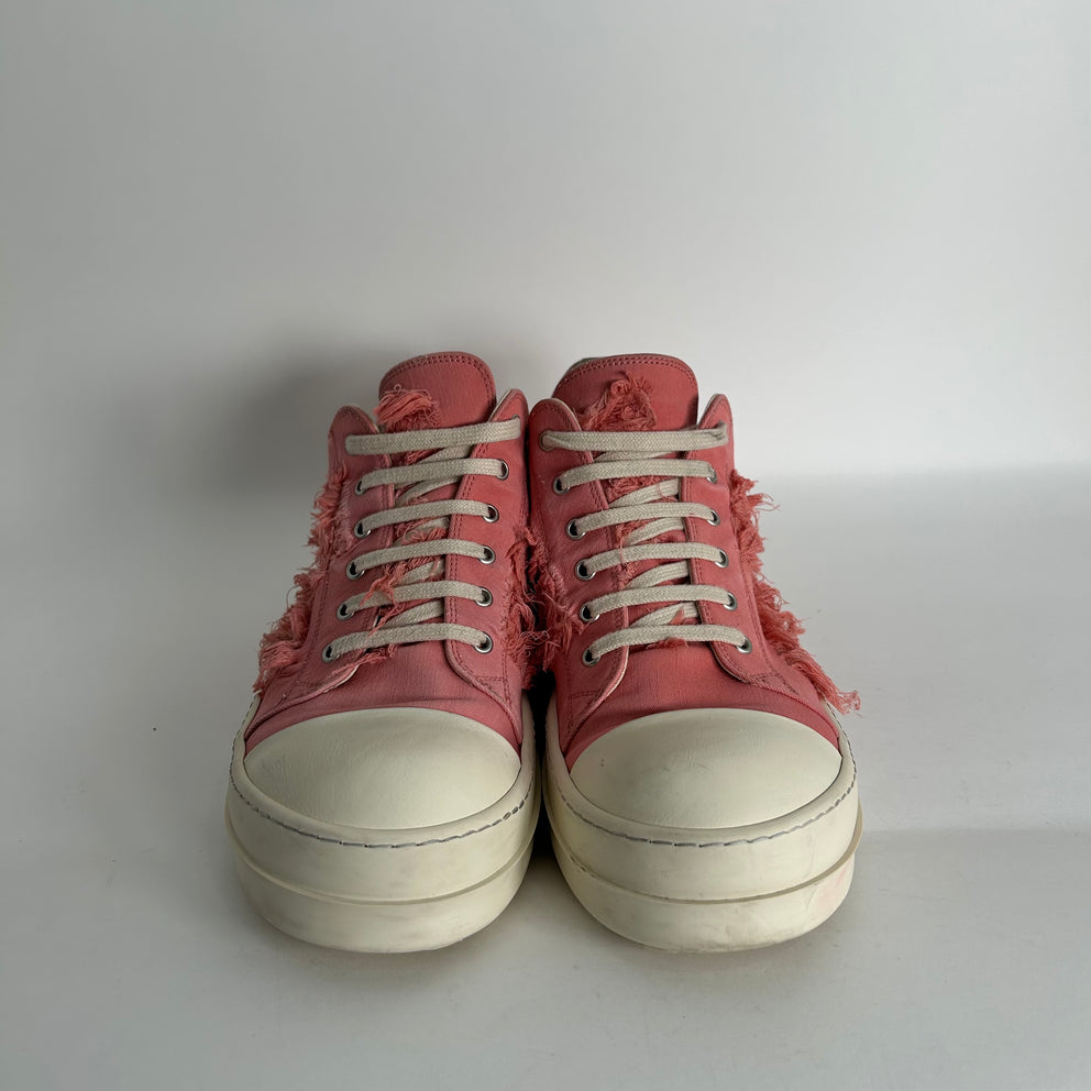 Rick Owens DrkShdw Pink Distressed Low-Top Ramones Size 12