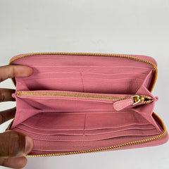Miu Miu Pink Leather Zip Around Wallet