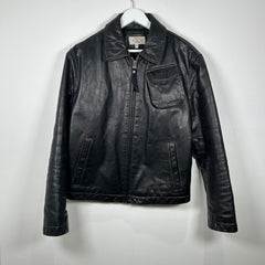 Armani 3-Pocket Black Leather Jacket Size 48