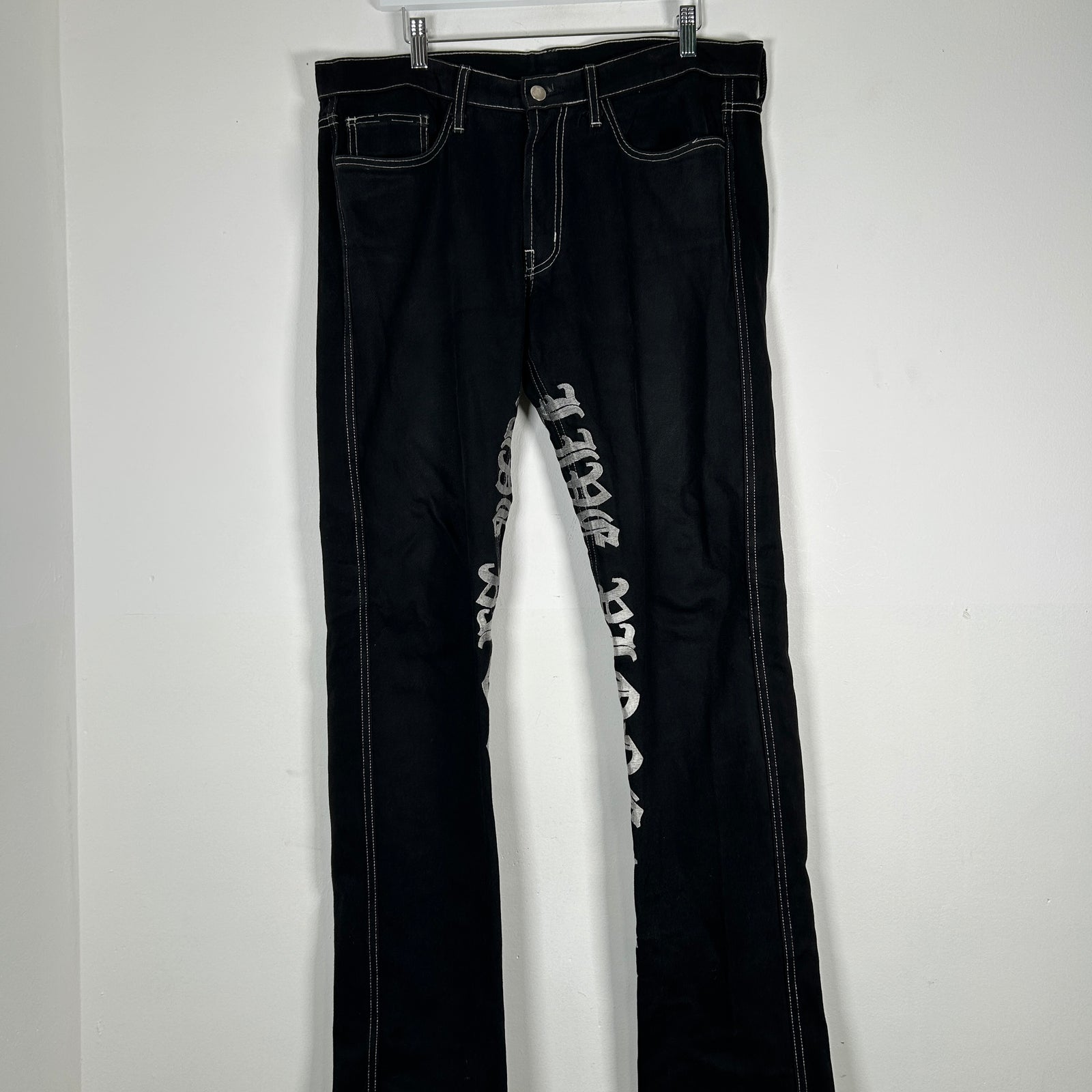 Vlone Black/Silver 'Live & Die' Denim Jeans Size 34