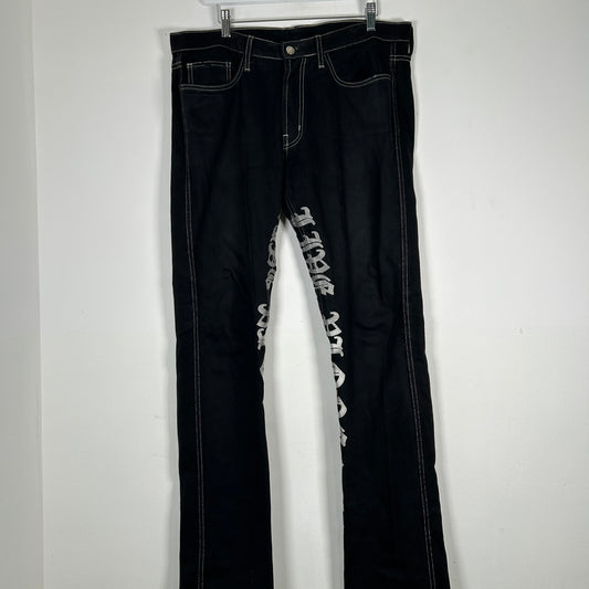 Vlone Black/Silver 'Live & Die' Denim Jeans Size 34