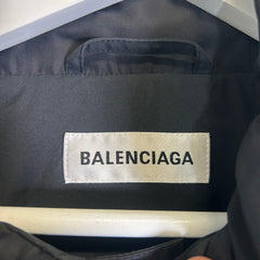 Balenciaga Black Logo Nylon Rain Jacket Size L