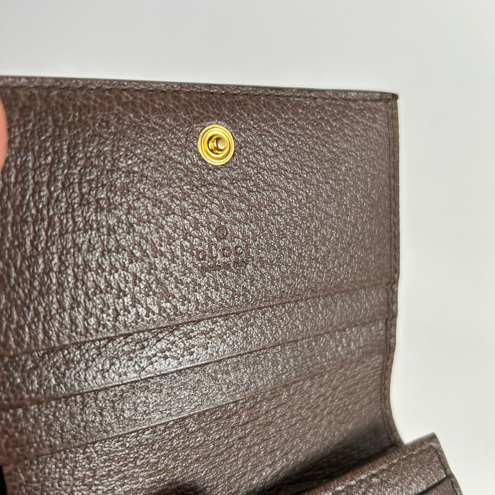 Gucci GG Canvas Ophidia Leather Compact Wallet