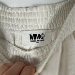MM6 Maison Margiela White ‘6’ Logo Wide Leg Sweatpants Size S