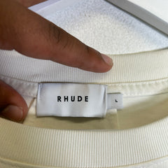 Rhude Cream New Money Logo T-Shirt Size L