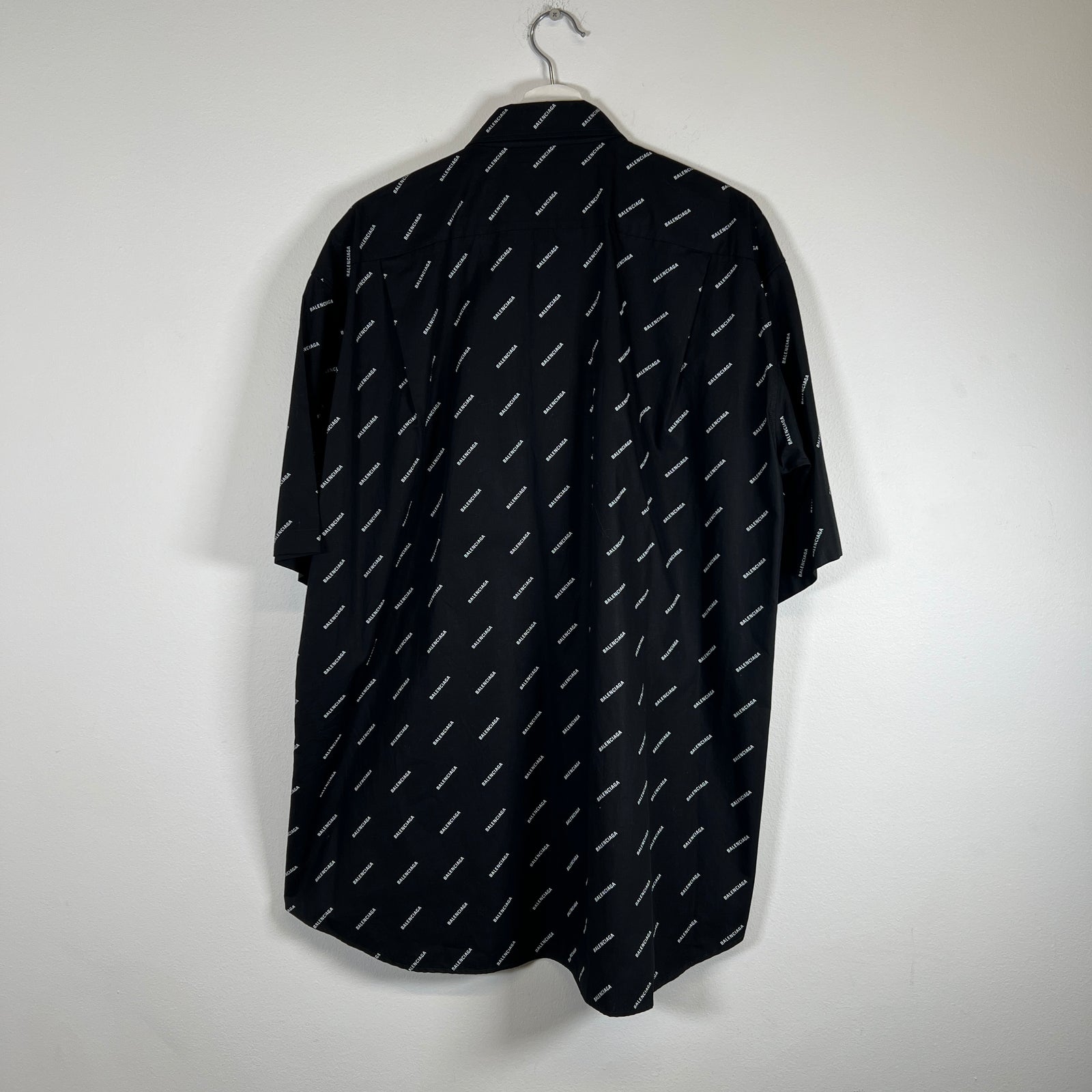 Balenciaga Black All Over Print SS Button Up