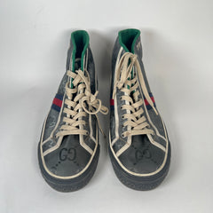 Gucci Grey Canvas 1977 Tennis High Top Sneaker Size 9