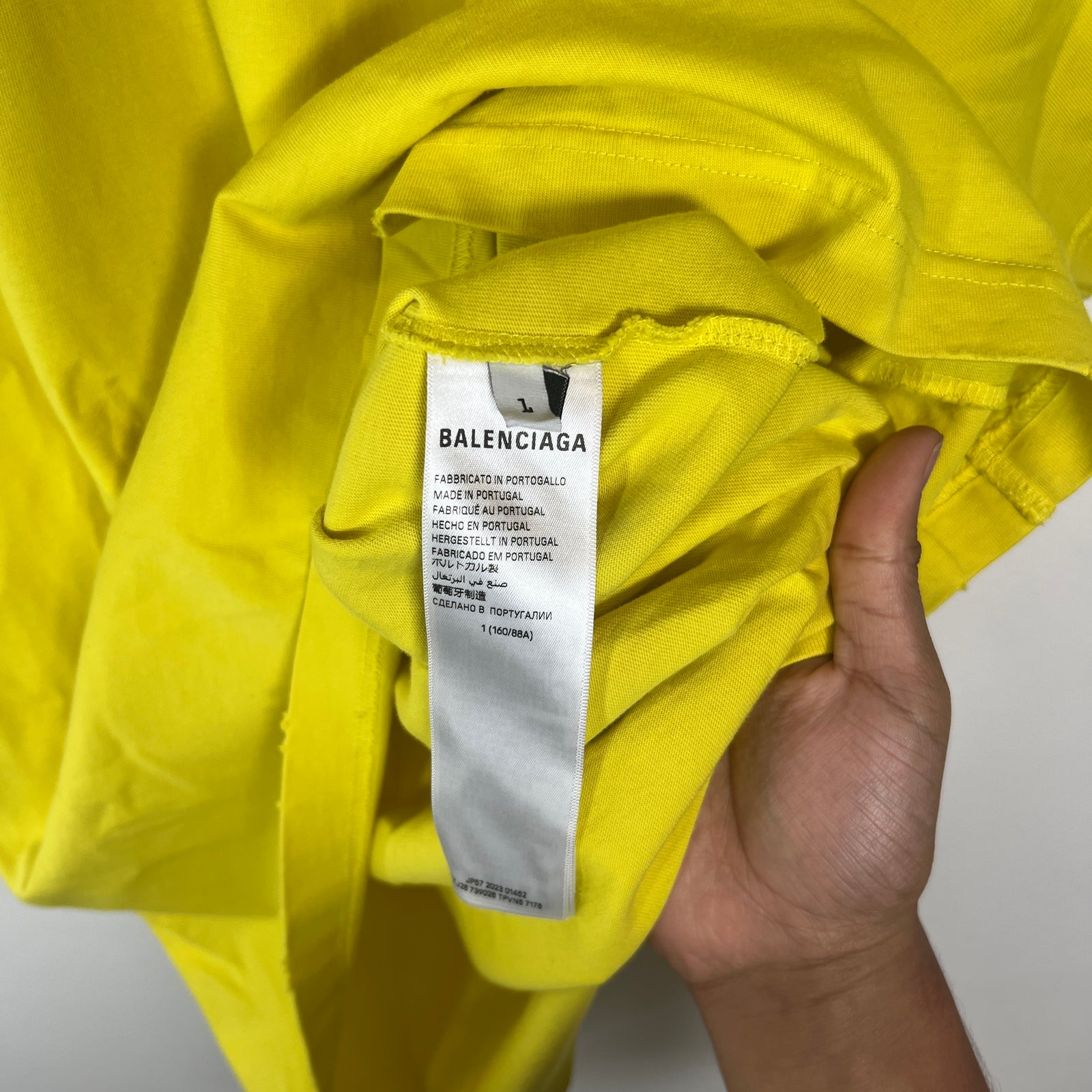 Balenciaga Yellow Darkwave Logo T-Shirt Size 1