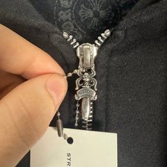 Chrome Hearts T Bar Graphic Zip Up Hoodie Size L