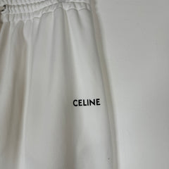 Celine White Logo Track Pants Size M