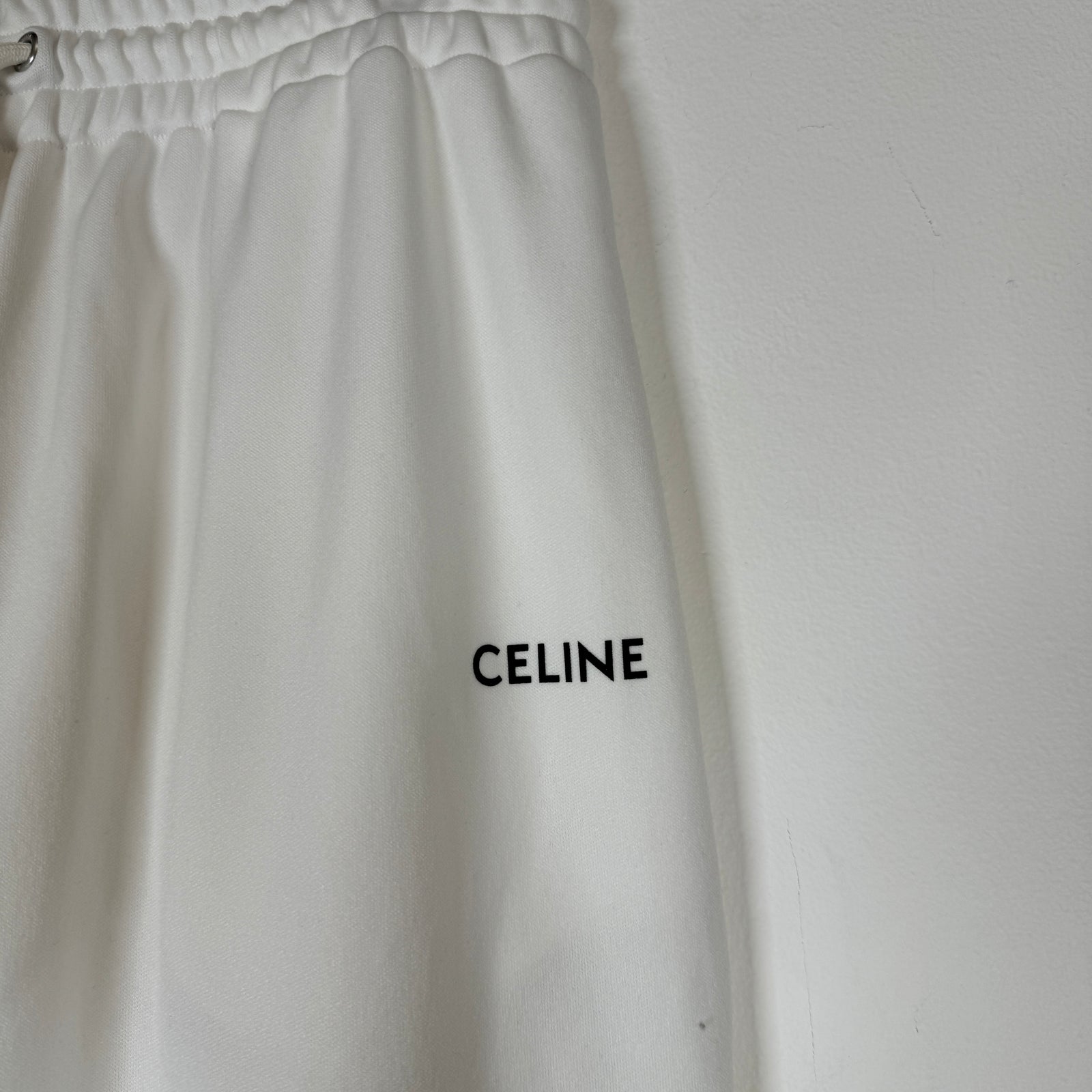 Celine White Logo Track Pants Size M
