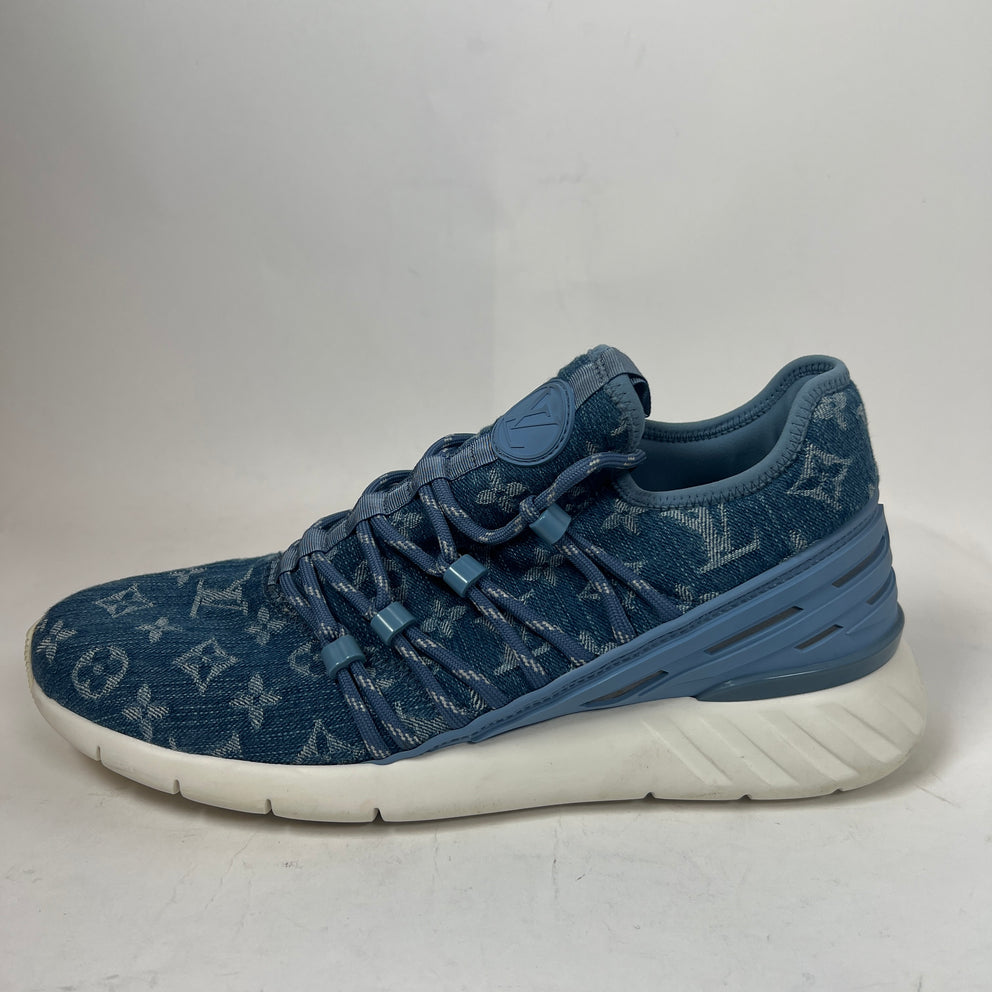 Louis Vuitton Fast Lane Line Monogram Denim Sneakers Size LV 6.5