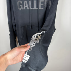 Gallery Dept Black Flames Hoodie Size L