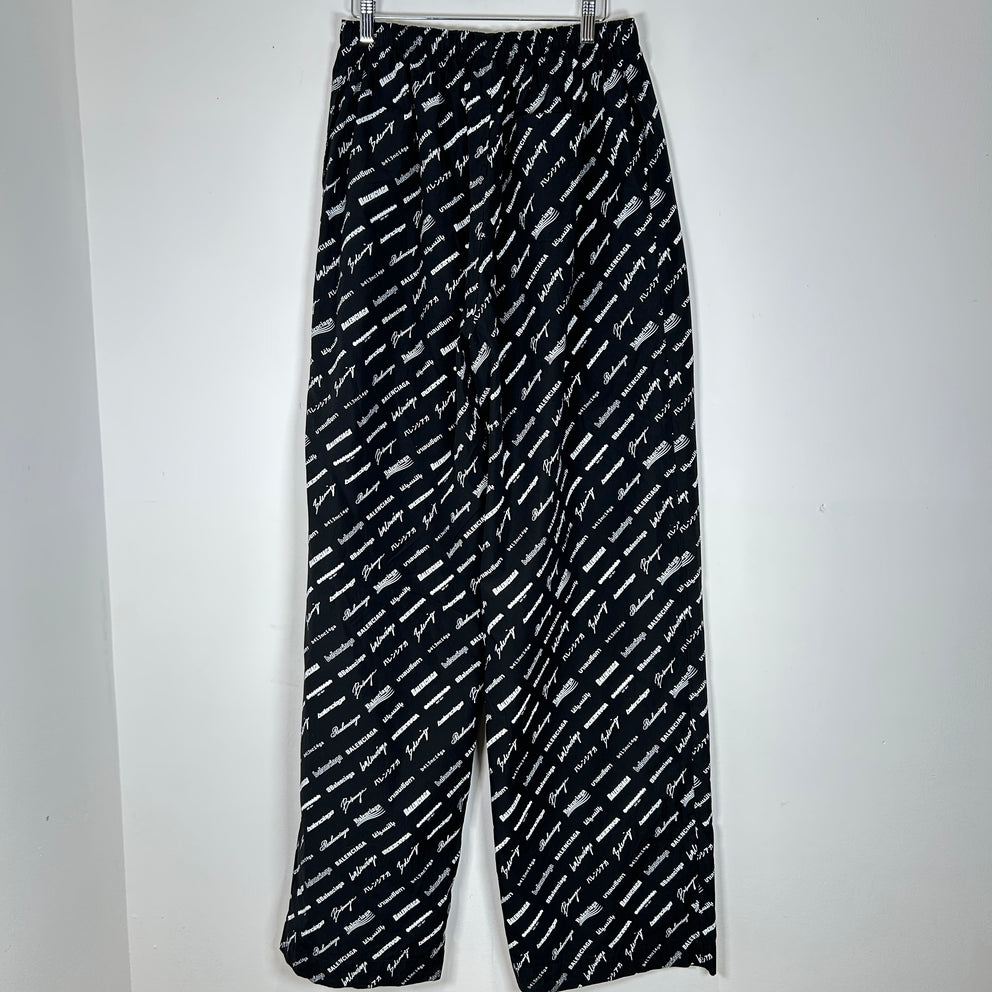 Balenciaga Multi Logo Wide Leg Track pants Size M