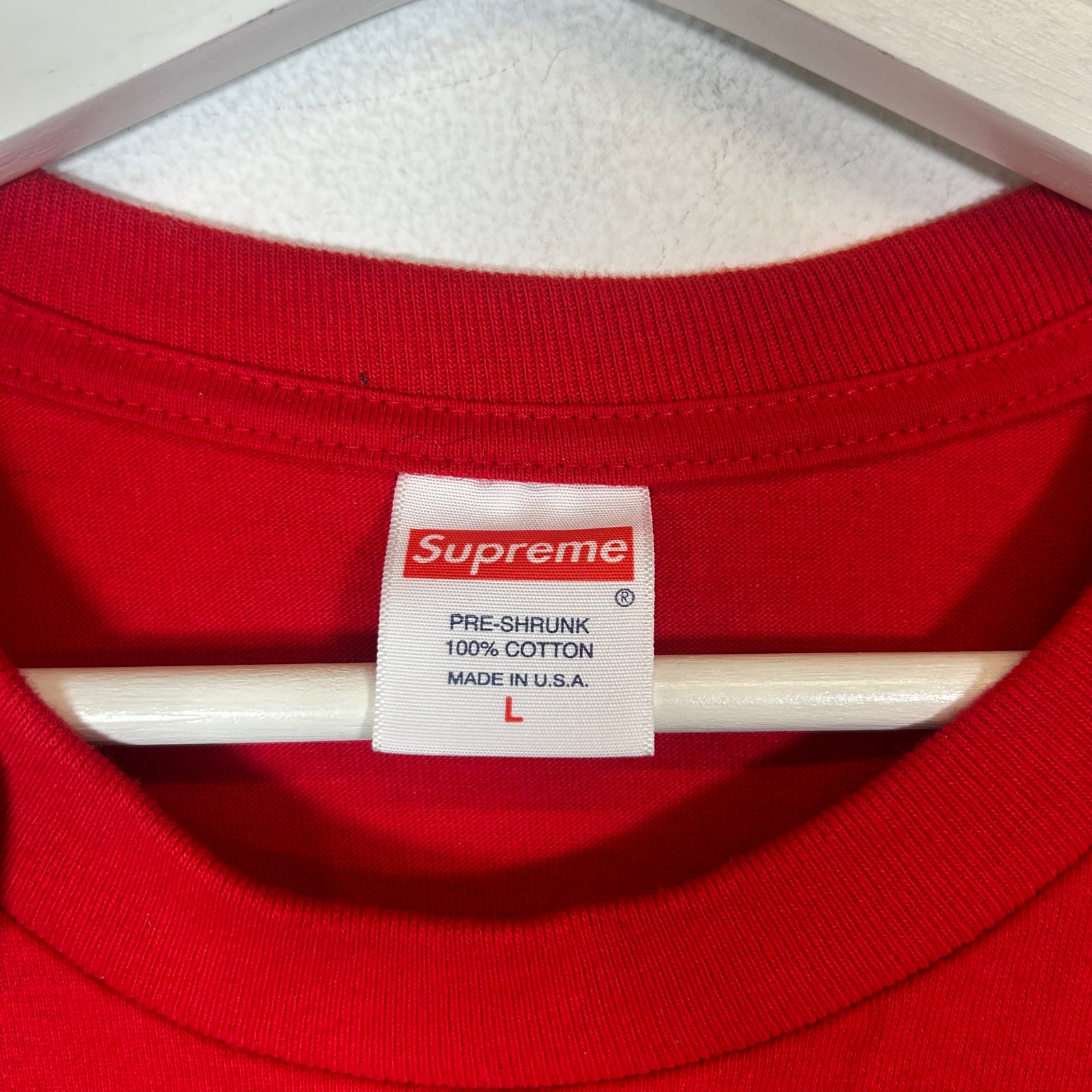 Supreme Red Electromagnetic Logo T-Shirt Size L