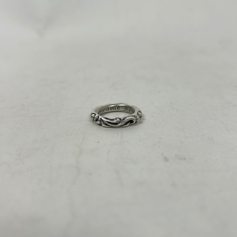 Chrome Hearts Silver Scroll Ring Size 6