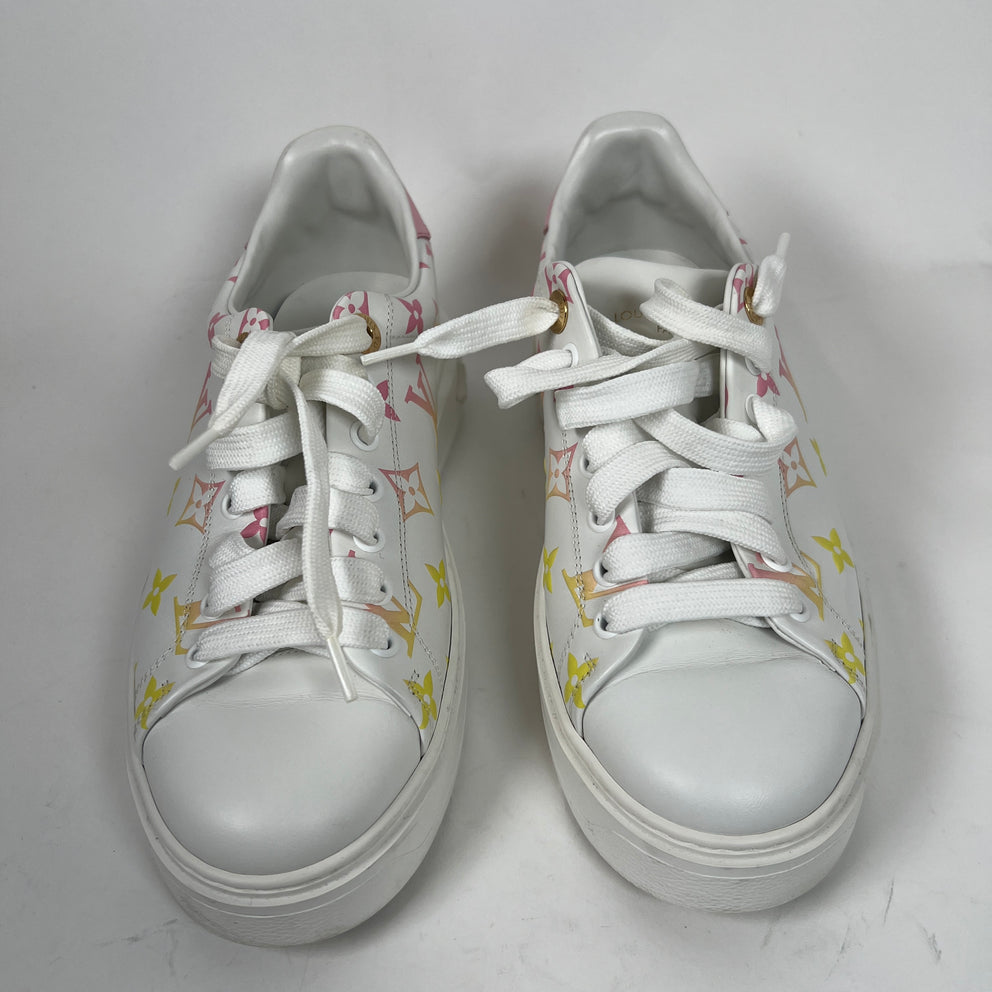 Louis Vuitton Pink/Yellow Timeout Sneakers Size 38