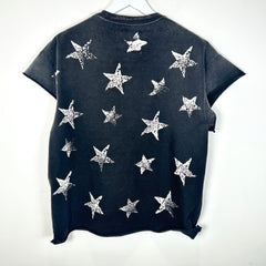 Satoshi Nakamoto Spell Out Logo Star Graphic T-Shirt Size M