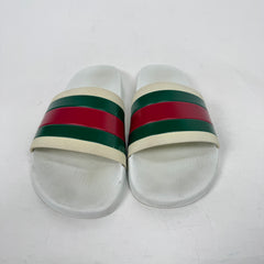 Gucci White Web Stripe Slides Size GG 9