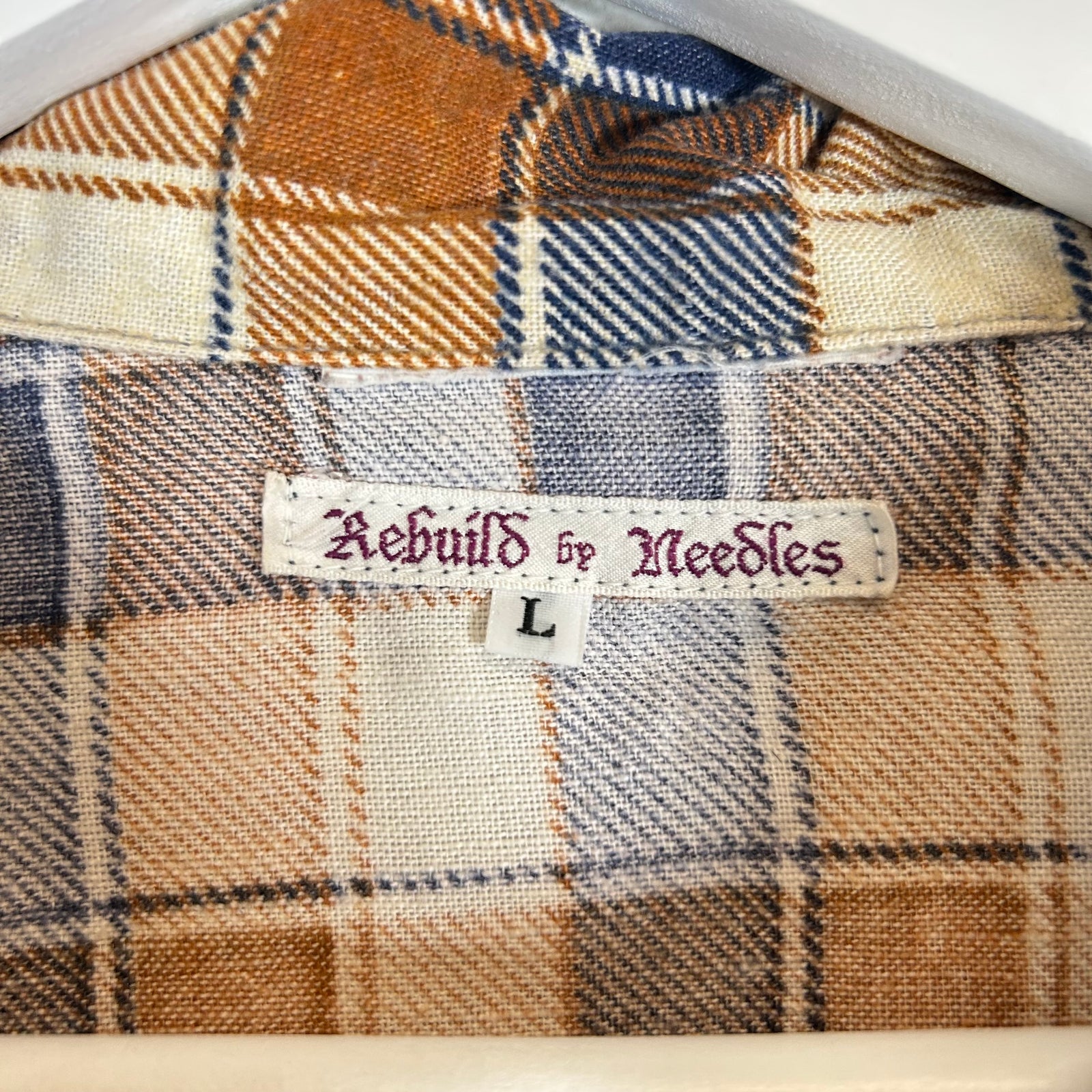 Needles Rebuild Ribbon Cut Flannel Shirt Size L