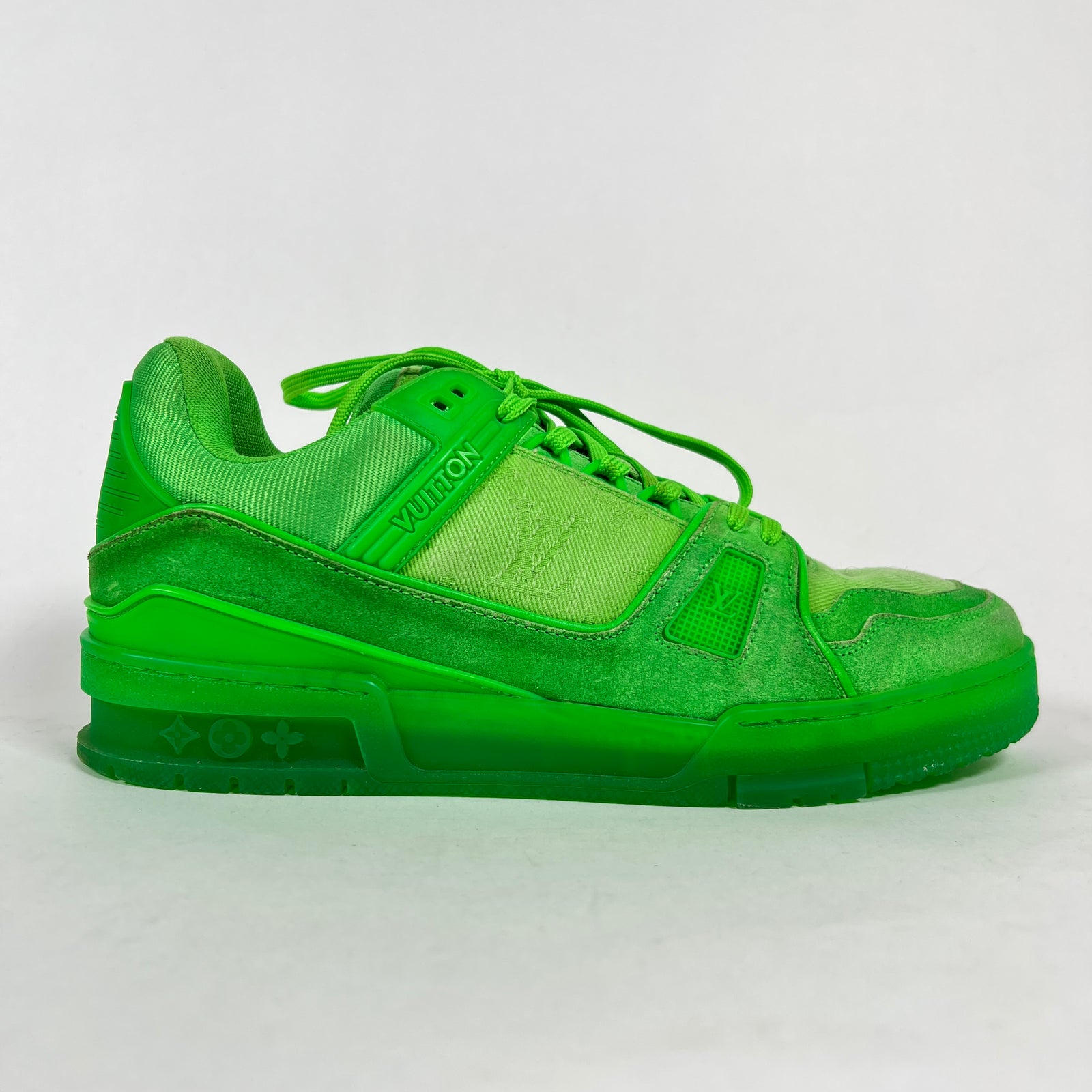 Louis Vuitton Green Canvas Trainers Size 8