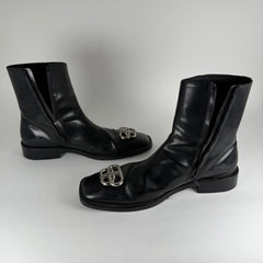 Balenciaga Rim BB Icon Leather Ankle Boots Size 43