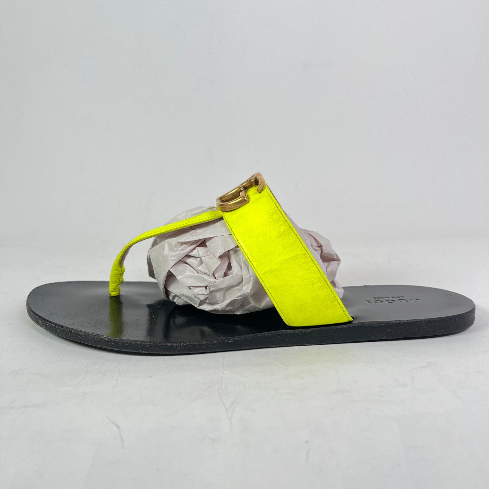 Gucci Calfskin GG Marmont Thong Sandals