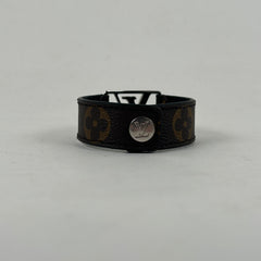 Louis Vuitton 'LV' Leather Strap Bracelet