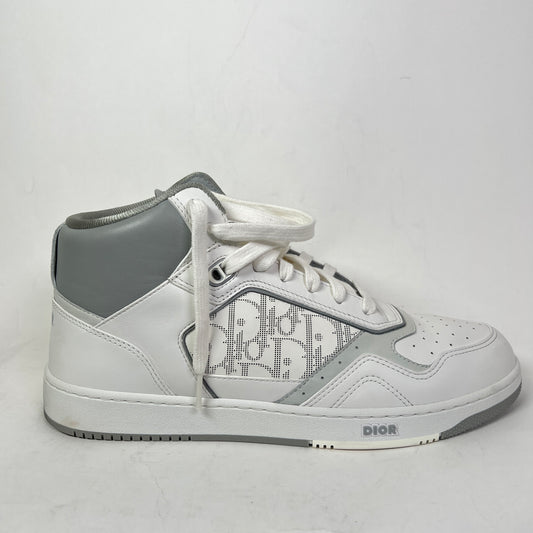 Dior B27 White/Grey Oblique Uptown Mid-Top Sneaker Size 45