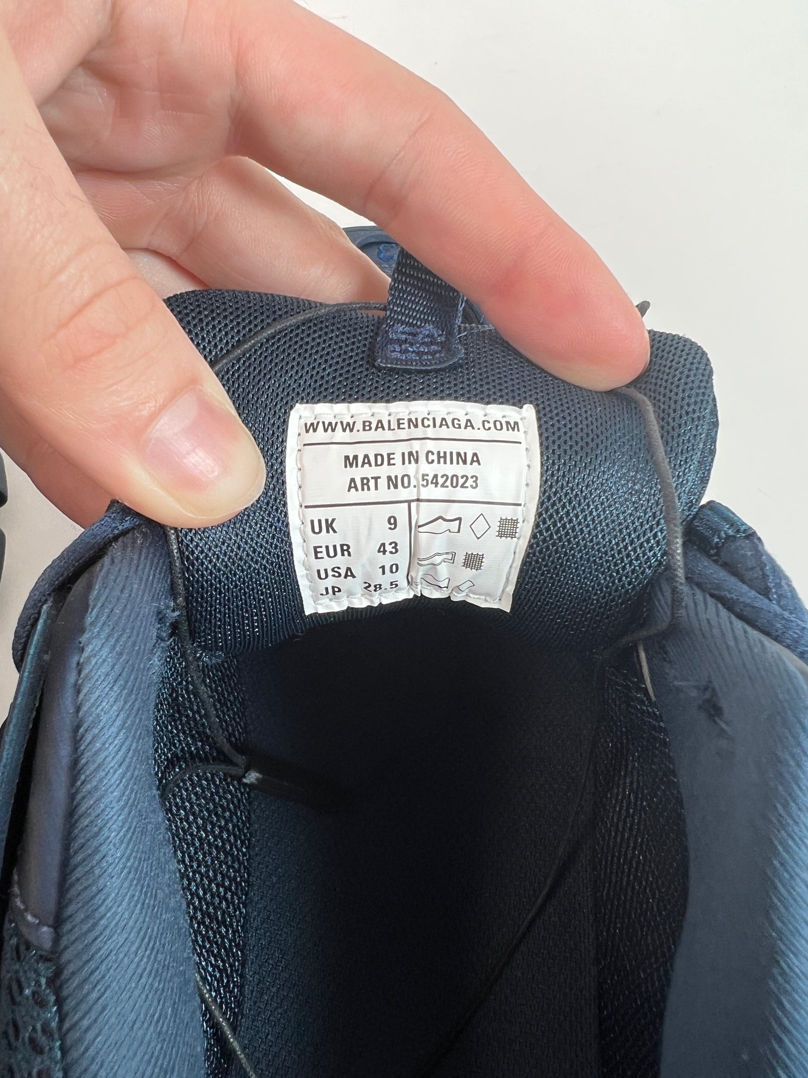 Balenciaga Navy Track Sneakers Sz 43
