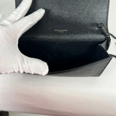 YSL Black Uptown Chain Wallet